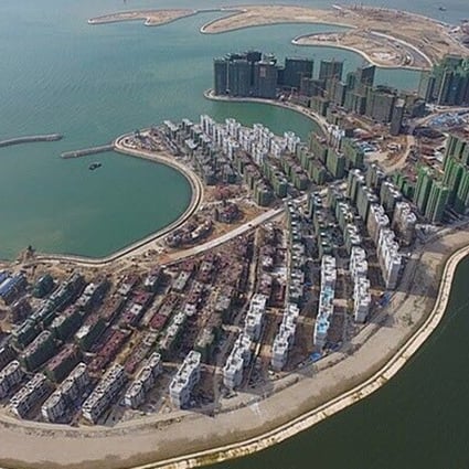 Man-made Ocean Flower Island, developed by China Evergrande, was among the projects singled out for criticism for environmental damage. Photo: Weibo
