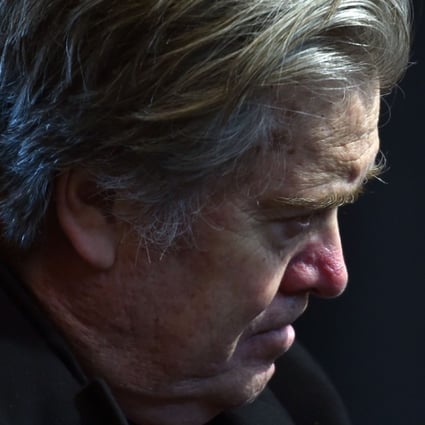 Steve Bannon (seen in March last year), ex-Trump campaign strategist and former White House aide, has left Breitbart News. He was executive director of the right-wing website, but remarks about Trump and his administration revealed in a recent book appear to have made his position on the site untenable. Photo: AFP