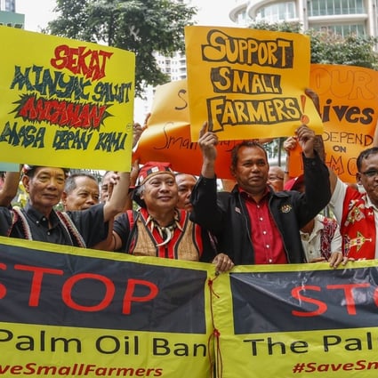 Malaysian palm oil farmers protest ban by European