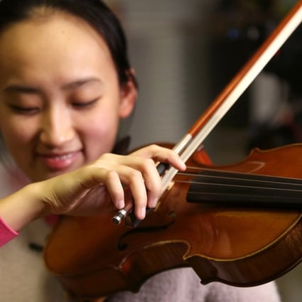 Ding Yijie, 17, has been completely blind for the past two years, but that does not stop her travelling to Hong Kong from her home in Foshan for music lessons. Photo: Xiaomei Chen