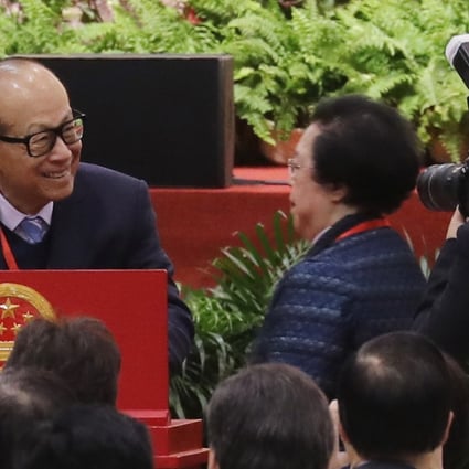 Li Ka-shing at the National People’s Congress local delegates election press conference at the Hong Kong Convention and Exhibition Centre in Wan Chai on December 19, 2017. Li’s personal wealth jumped by US$5.7 billion during 2017, according to Forbes. Photo: Winson Wong