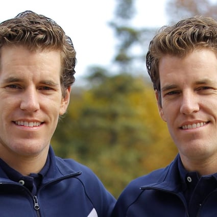 File photo taken in 2010 of Cameron (left) and Tyler Winklevoss, whose bitcoin fortune may have fallen below US$1 billion as the cryptocurrency sank on Wednesday, January 17, 2018. Photo: Reuters