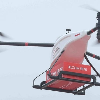 JD.com will test its smart logistics technologies, including robots, drones and autonomous delivery vehicles, in Tianjin as part of a smart city initiative. Photo: Handout