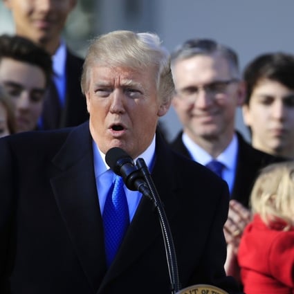 President Donald Trump speaks to participants of the annual March for Life event, in the Rose Garden of the White House in Washington, Friday. Photo: AP