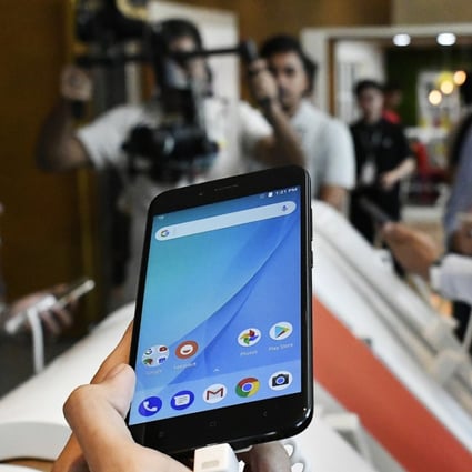 A Xiaomi smartphone in India. The rise of powerful smartphones at budget prices has lessened the appeal of UC Browser’s light app and opened to door to its rival Google Chrome. Photo: Bloomberg