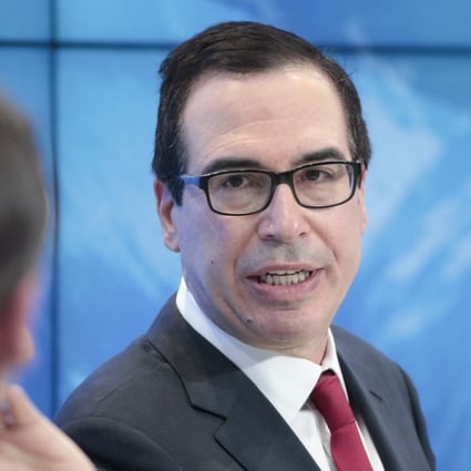 Steven Mnuchin, U.S. Treasury secretary, speaks during a panel session on day three of the World Economic Forum (WEF) in Davos, Switzerland, on Thursday. Photo: Bloomberg