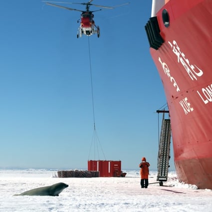 China’s research icebreaker Xue Long, or Snow Dragon, set off for Antarctica in November. Before that, it made its first voyage through the frozen waters of the Northwest Passage. Photo: Xinhua