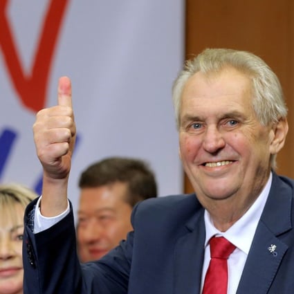 Czech President Milos Zeman, who narrowly clinched a second five-year term on Saturday, has sown division with his strong anti-migrant and pro-Russian views, despite having vowed to be ’the voice of all citizens’ when first elected. Photo: Reuters