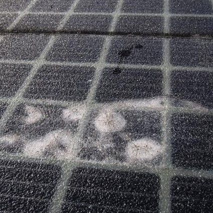 A team of investigators deduced that the tiny fragments of glass that littered the road surface were actually the remnants of the “stolen” solar panel. Photo: Handout