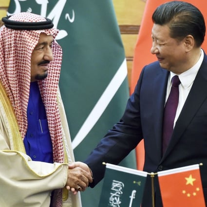 Chinese President Xi Jinping and Saudi Arabia’s King Salman shake hands in Beijing on March 16, 2017, after signing 14 agreements on economic cooperation worth US$65 billion. Photo: Kyodo