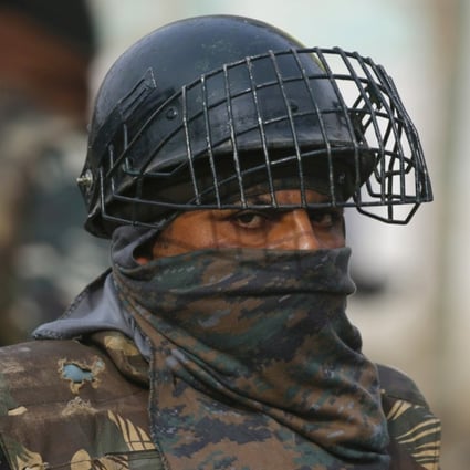 An Indian soldier in Srinagar, the summer capital of Indian Kashmir. Photo: EPA