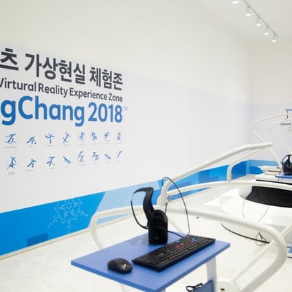 The Winter Games Virtual Reality Experience Zone in Gangneung, east of Seoul, South Korea. Photo: Lee Jae-Won/AFLO/Alamy