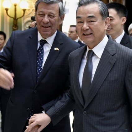 Chinese Foreign Minister Wang Yi (right) meets his Uruguayan counterpart Rodolfo Nin Novoa in Montevideo, capital of Uruguay, last month. Photo: Xinhua