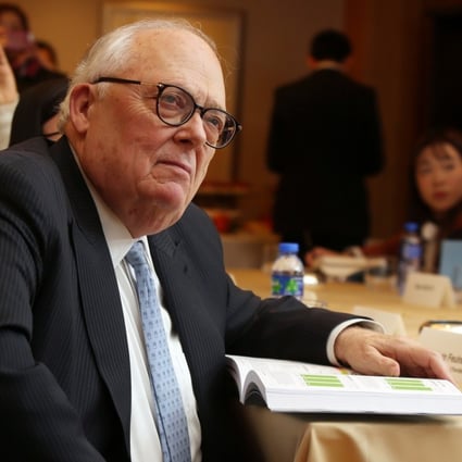 Heritage Foundation founder Edwin Feulner announced on Friday that the right-wing policy research institute had ranked Hong Kong as the world’s freest economy for the 24th straight year. Photo: Xiaomei Chen