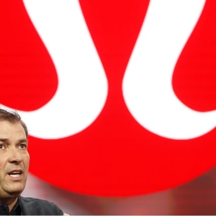 Laurent Potdevin, the departing CEO of Lululemon Athletica, speaks at the Alibaba Gateway Conference in Toronto non September 25. Photo: Reuters
