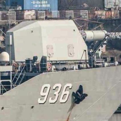 Military experts say a warship docked in Wuhan, Hubei province, appears to have been fitted with a rail gun. Photo: Handout