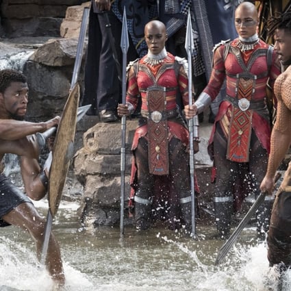 Chadwick Boseman (left) and Michael B. Jordan in Black Panther (category IIA), directed by Ryan Coogler and also starring Lupita Nyong’o.