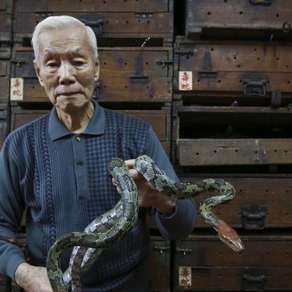 "Big Snake” Mak Dai-kong at She Wong Lam in Sheung Wan. Picture: James Wendlinger