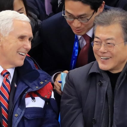 US Vice-President Mike Pence and South Korean President Moon Jae-in. Photo: EPA