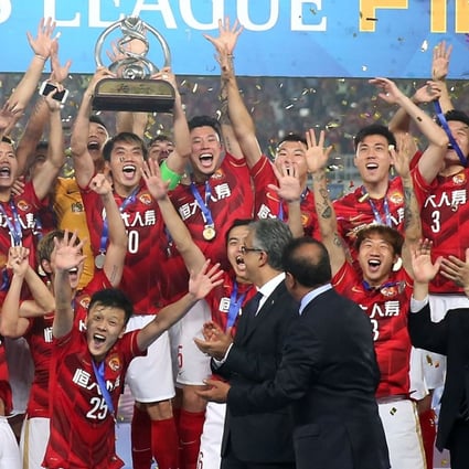 Guangzhou Evergrande celebrate winning the AFC Champions League in 2015. Photo: Xinhua