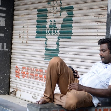 A closed pharmacy in Hyderabad. Photo: AFP
