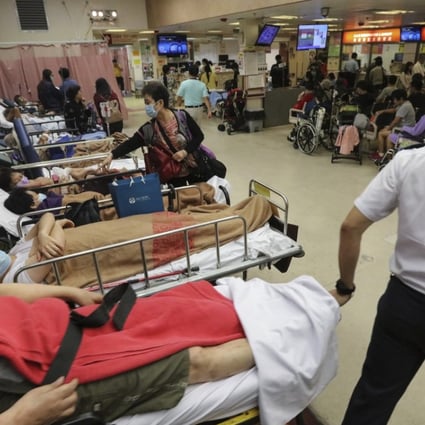 A packed accident and emergency room at the Queen Elizabeth Hospital in Yau Ma Tei last July. Photo: Felix Wong