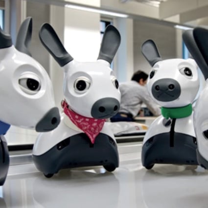 Three of the robotic MiRo ‘dogs’ . Photo: Consequential Robotics