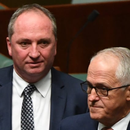 Australian Prime Minister Malcolm Turnbull and Deputy Prime Minister Barnaby Joyce during Question Time in the House of Representatives at Parliament House in Canberra on February 15, 2018. Photo: EPA