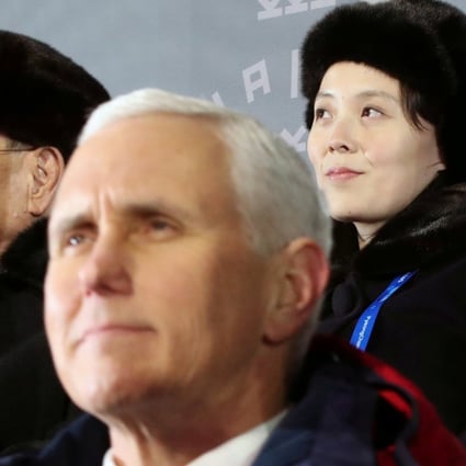 US Vice President Mike Pence, North Korea's nominal head of state Kim Yong-nam, and North Korean leader Kim Jong-un's younger sister Kim Yo-jong attend the Winter Olympics opening ceremony in Pyeongchang. Photo: Yonhap