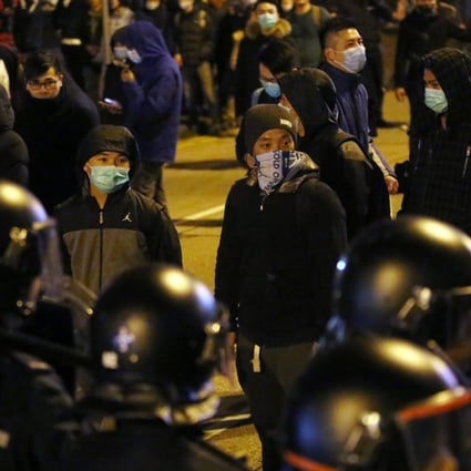 Masked protesters in Mong Kok during the riot in February 2016. Photo: Edward Wong