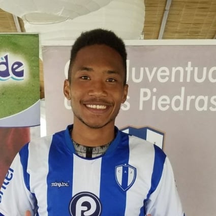 Hong Kong’s Brian Fok poses after signing for Uruguayan second tier side Juventud. Photos: GH Kee
