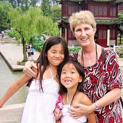 Patti Waldmeir with her daughters Grace (left) and Lucy.