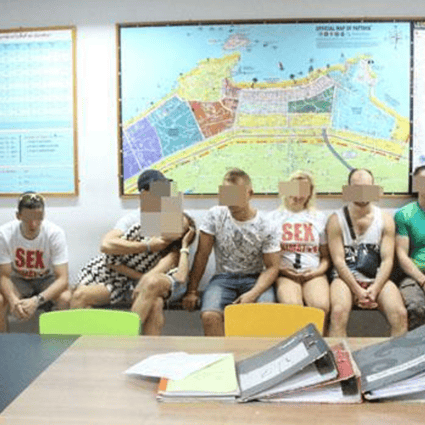 Thai police arrested 10 Russians suspected of organising sex training courses in the seaside resort city of Pattaya. Photo: Chaiyot Pupattanapon