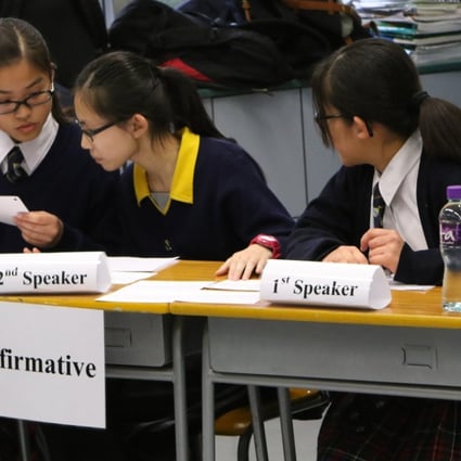 Taking part in debates and public speaking competitions can help teenagers develop self-confidence, which is a trait employers look for. Photo: HKSS Debating