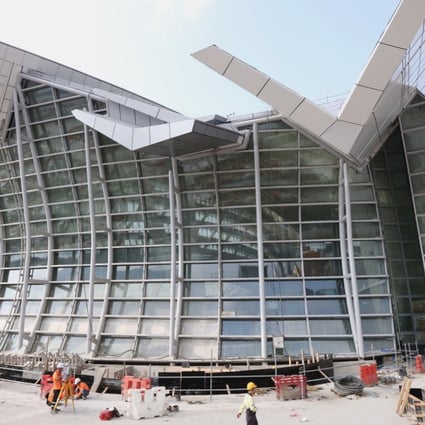 The West Kowloon terminus for the high-speed rail link to Guangzhou and Shenzhen under construction. Photo: Felix Wong