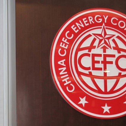 A CEFC logo at CEFC China Energy's Shanghai headquarter on September 14, 2016. Photo: REUTERS/Aizhu Chen