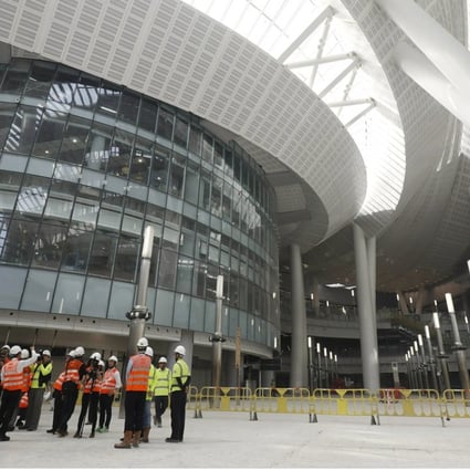 Members of Hong Kong’s legislature visit the West Kowloon terminal for the high-speed rail line last month. Photo: Handout