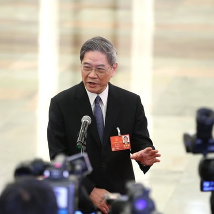 Zhang Zhijun, director of the Taiwan Affairs Office under China’s State Council, speaks at the opening meeting of the 13th National People's Congress in Beijing on March 5. Photo: Xinhua