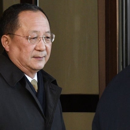 North Korean Foreign Minister Ri Yong-ho leaves the Swedish government building Rosenbad in central Stockholm on Friday. Photo: EPA