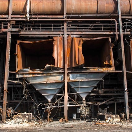 Abandoned long ago, the Bethlehem Steel power plant stands in decay in Baltimore, Maryland, on March 9. US President Donald Trump has imposed tariffs on steel and aluminium imports despite global criticism of the plan. Photo: AFP