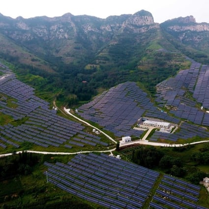 Photovoltaic power generation at Xishan Village of Yuanquan Township in Zibo City, east China's Shandong Province. Photo: Xinhua