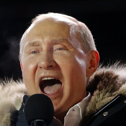 Vladimir Putin received more than 75 per cent of the vote in Sunday’s election. Photo: AP