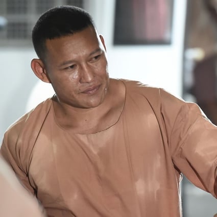 Laotian drug kingpin Xaysana Keopimpha arrives at a criminal court in Bangkok in 2017. File photo: AFP