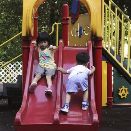 Children play at a playground in Chai Wan Park. Photo: Sam Tsang