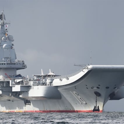 The Liaoning aircraft carrier was part of a show of force by China’s military in the South China Sea. Photo: AFP