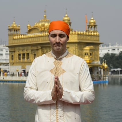 Canadian Prime Minister Justin Trudeau visits the Golden Temple in Amritsar, India, on February 21. Photo: AP