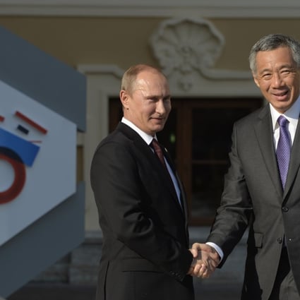 Russian President Vladimir Putin with Singapore’s Prime Minister Lee Hsien Loong. Putin has reorientated his country’s foreign policy towards Asia. Photo: AFP