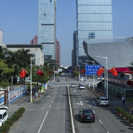 Fuzhong Road in the Futian district of Shenzhen. A new vehicle sharing service was launched in the city, with prices lower than bike sharing. Photo: Roy Issa