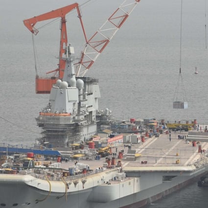 The carrier docked in northeast China's Liaoning province late last month. Photo: Imagechina