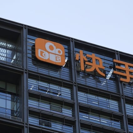 The logo of Chinese video streaming start-up Kuaishou is seen in Beijing. Photo: Reuters
